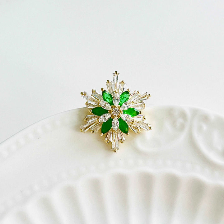 Dainty Zirconia Snowflake Brooch