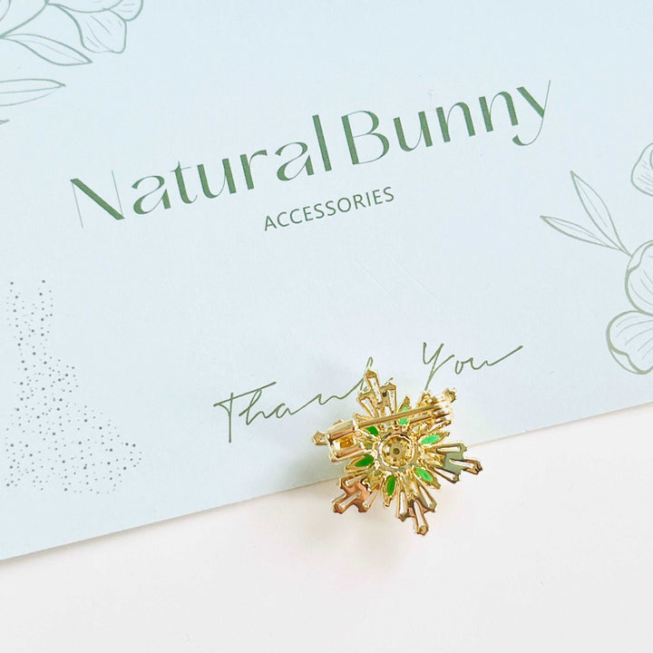 Dainty Zirconia Snowflake Brooch