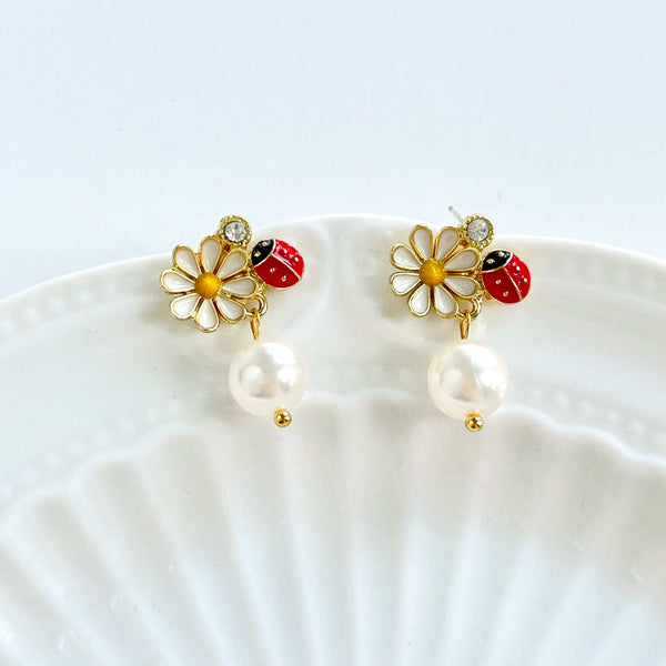 Daisy And Ladybird Earrings