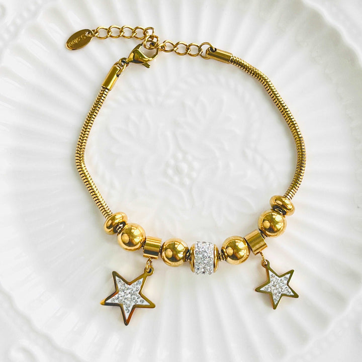 Double Star Charm Bracelet