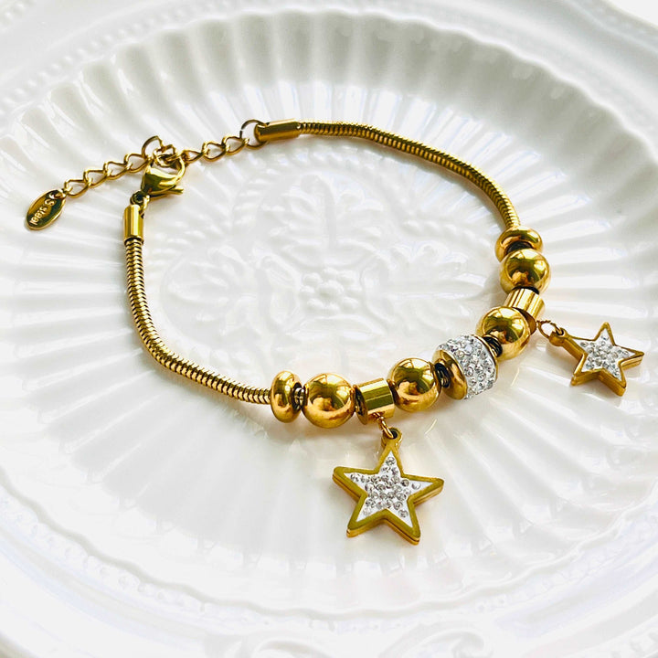 Double Star Charm Bracelet