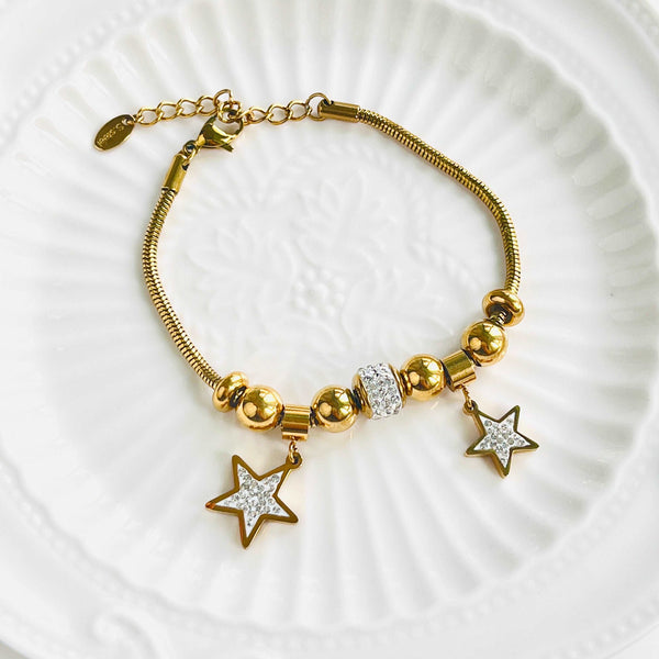 Double Star Charm Bracelet