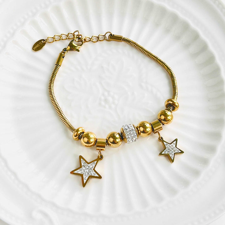 Double Star Charm Bracelet
