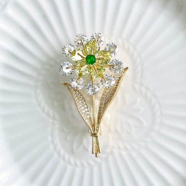 Double-layer Rotating Daisy Brooch