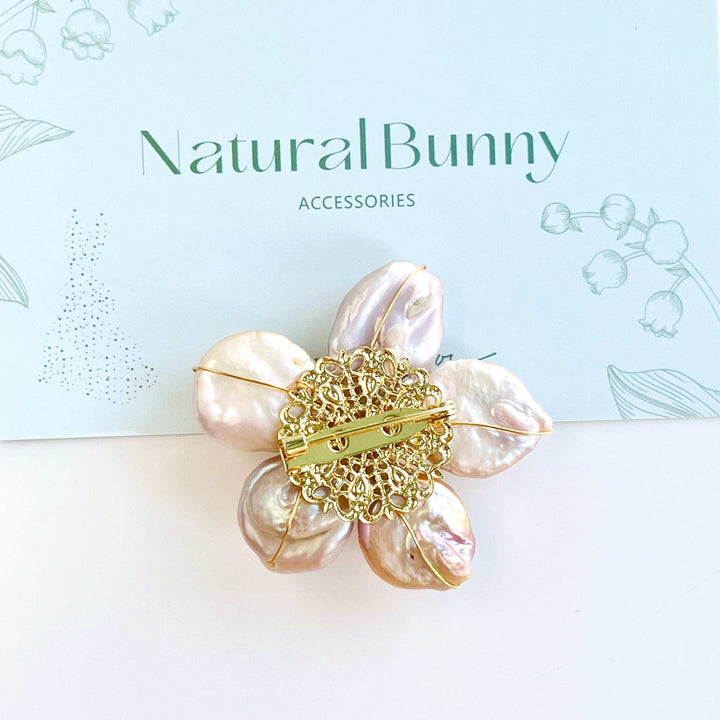 Elegant Baroque Pearl Flower Brooch