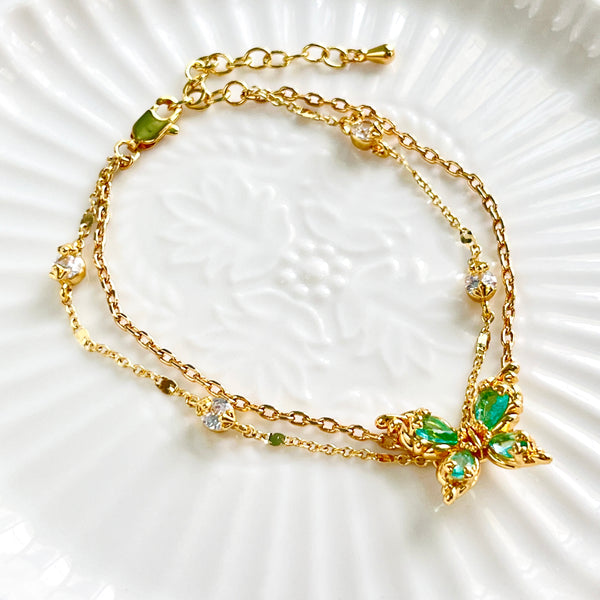 Elegant Double Layer Butterfly Bracelet