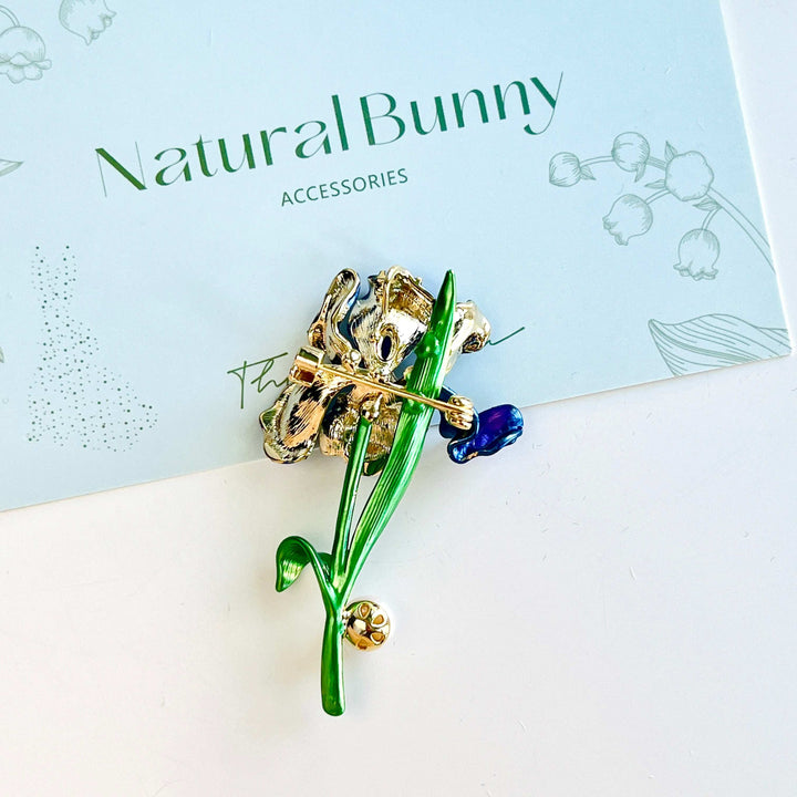 Elegant Iris Pearl Brooch