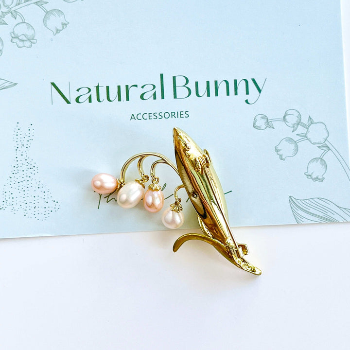 Elegant Lily Of The Valley Pearl Brooch
