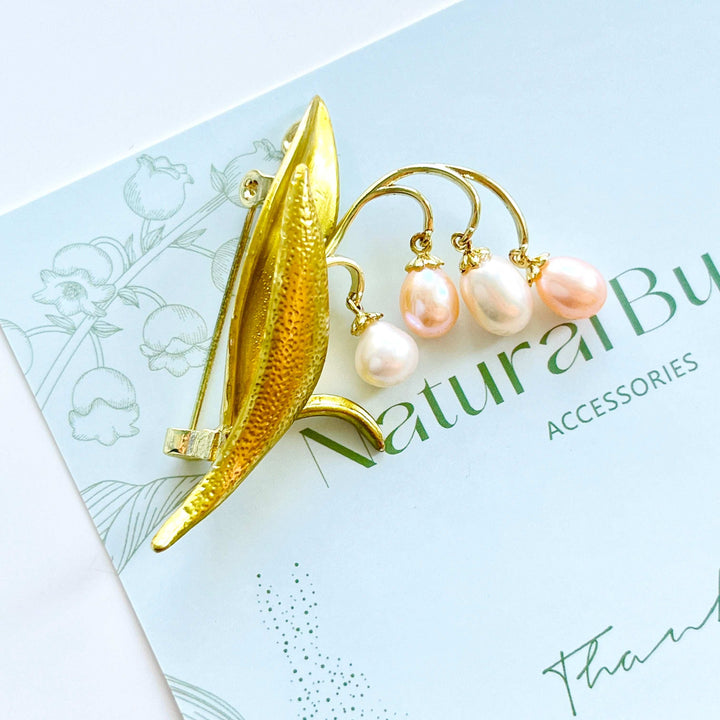 Elegant Lily Of The Valley Pearl Brooch