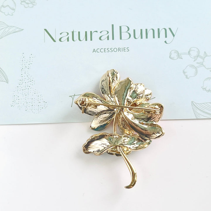 Elegant Pink Lotus Flower Brooch - Natural Bunny Accessories