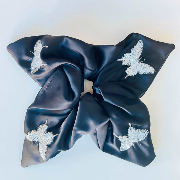 Embroidered Butterfly Square Scrunchie