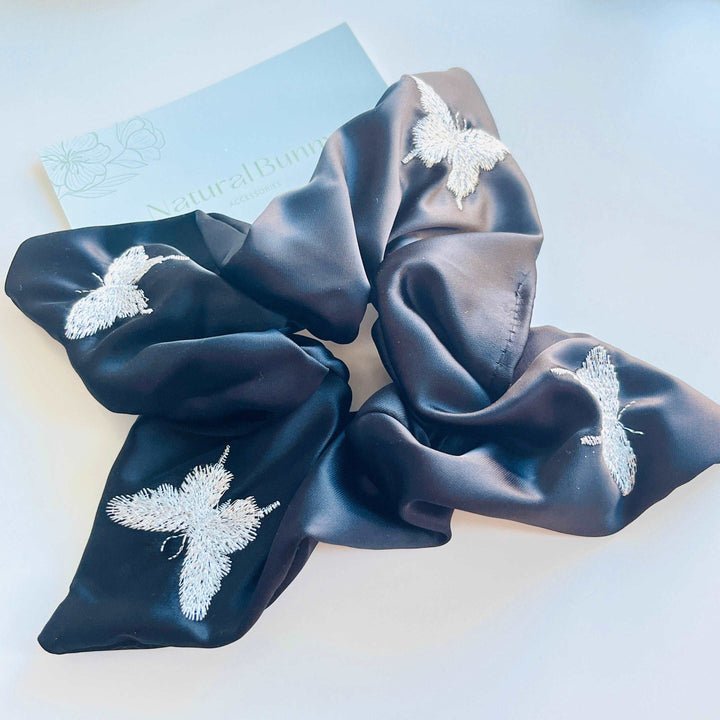 Embroidered Butterfly Square Scrunchie