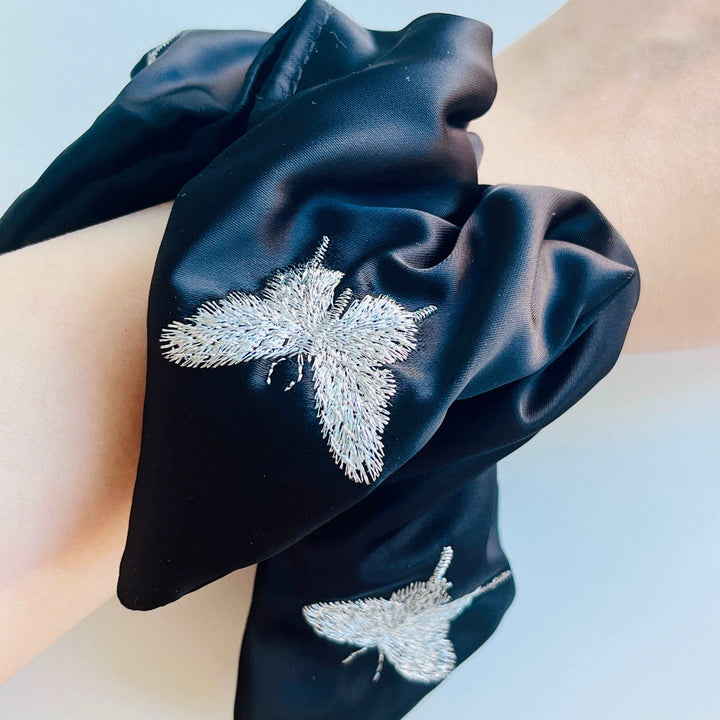 Embroidered Butterfly Square Scrunchie