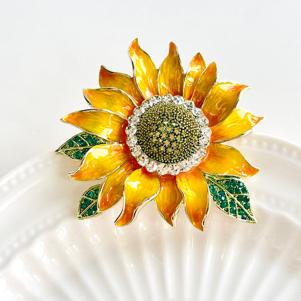 Enamel Bright Sunflower Brooch
