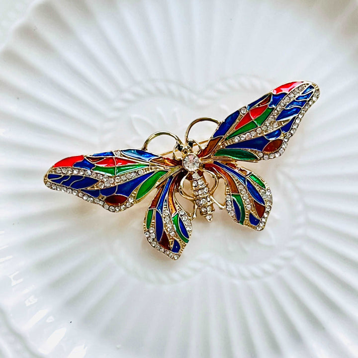 Enamel Colorful Butterfly Brooch