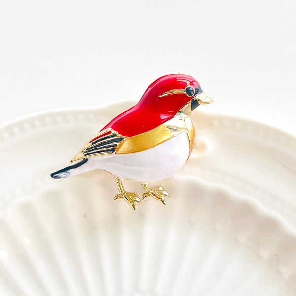 Enamel Red Robin Brooch - Natural Bunny Accessories