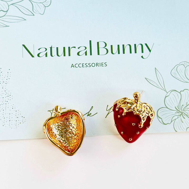 Enamel Sweet Strawberry Stud Earrings