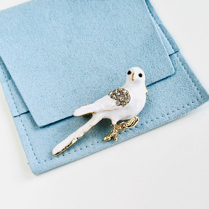 Enamel White Dove Brooch - Natural Bunny Accessories