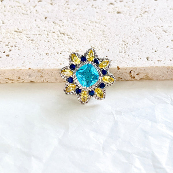 Exquisite Blue Sun Magnetic Brooch - Natural Bunny Accessories