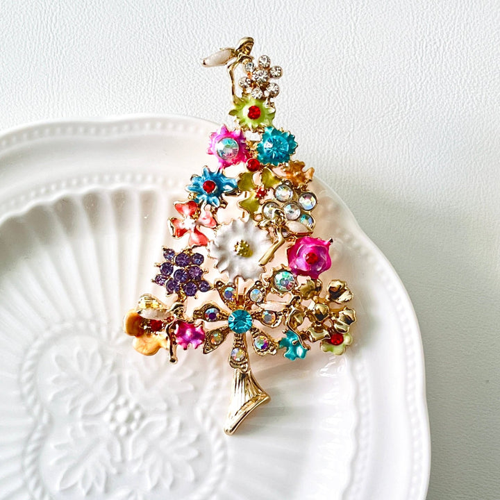 Fancy Flower Fairy Christmas Tree Brooch - Natural Bunny Accessories