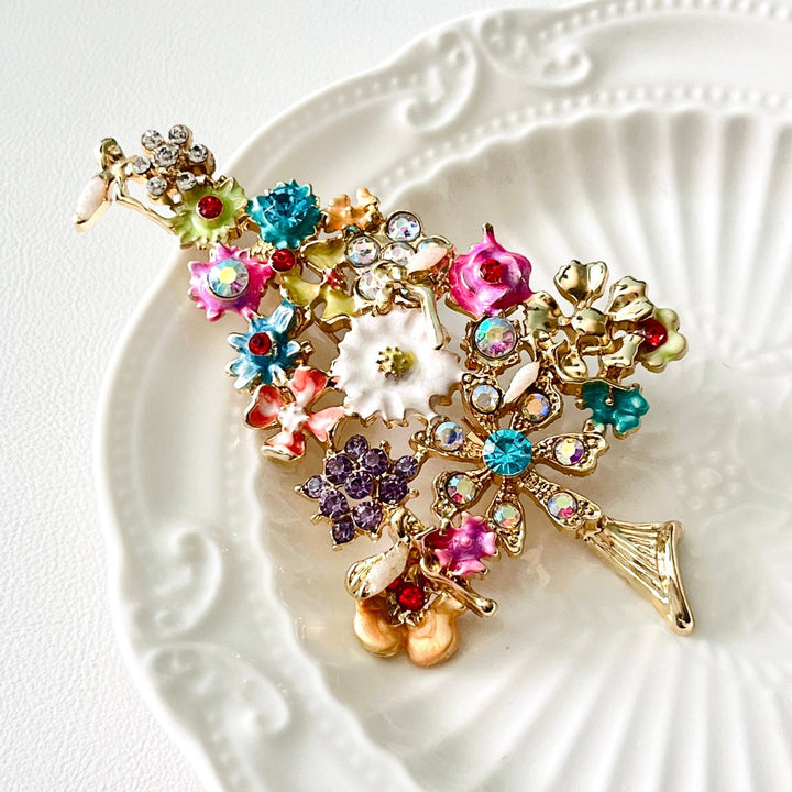 Fancy Flower Fairy Christmas Tree Brooch - Natural Bunny Accessories