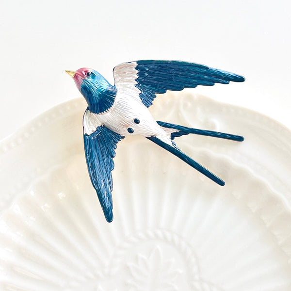 Flying Swallow Brooch - Natural Bunny Accessories