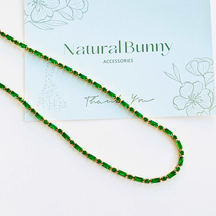 Forest Green Tennis Chain Necklace