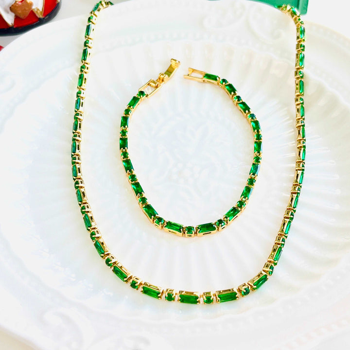Forest Green Tennis Chain Bracelet