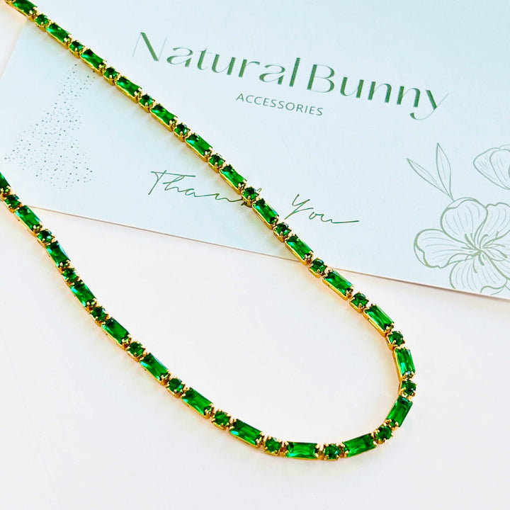 Forest Green Tennis Chain Necklace