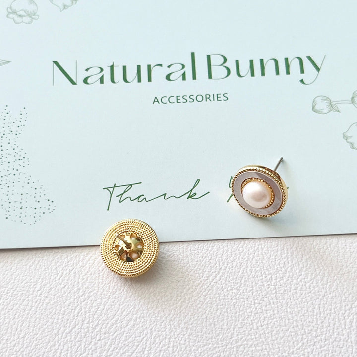 French Style Pearl Stud Earrings - Natural Bunny Accessories