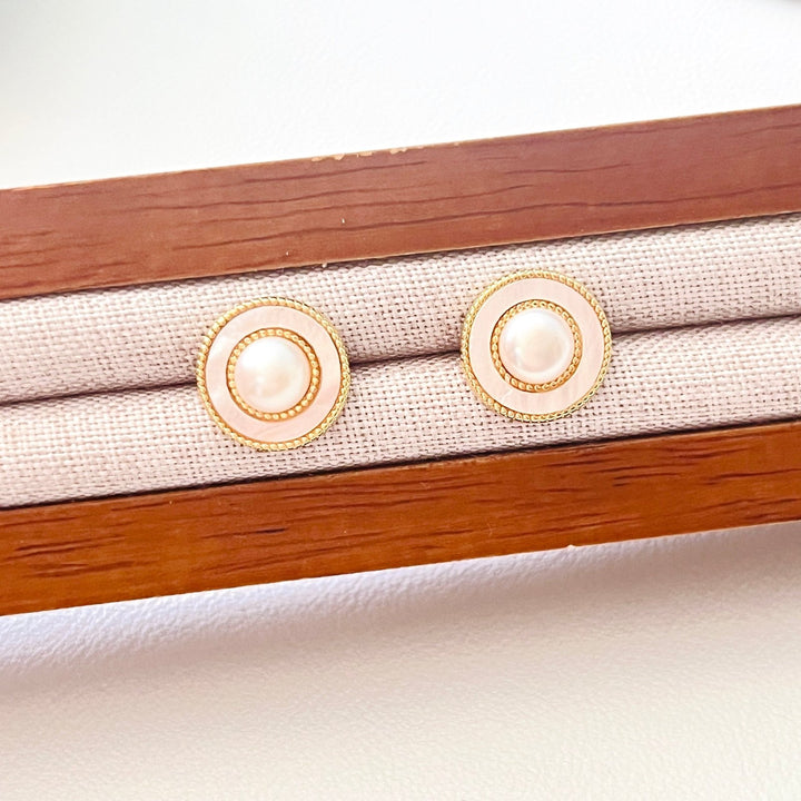 French Style Pearl Stud Earrings - Natural Bunny Accessories