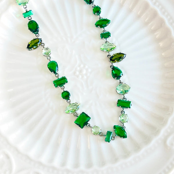 Fresh Green Geometric Gemstone Necklace - Natural Bunny Accessories