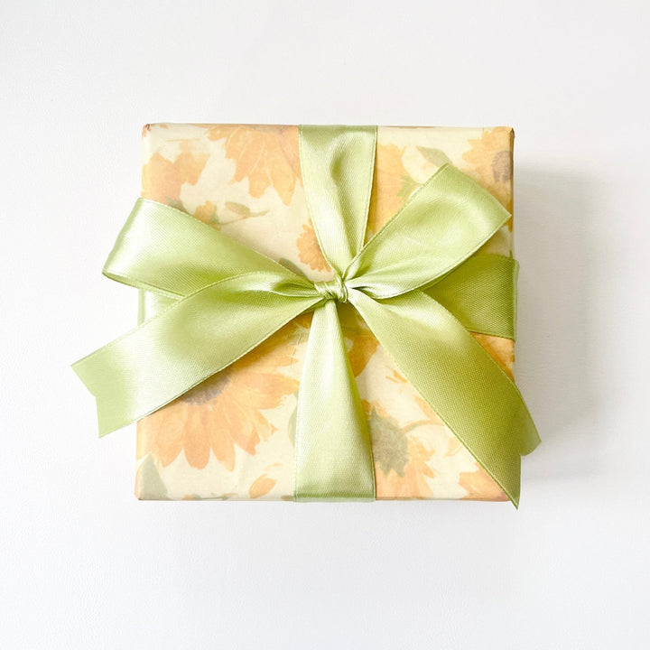 Gift Wrapping - Green Daisy Gift Box and Sunflower Paper - Natural Bunny Accessories