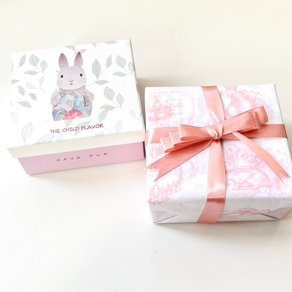 Gift Wrapping - Pink Rabbit Gift Box and Pink Bunny Paper - Natural Bunny Accessories