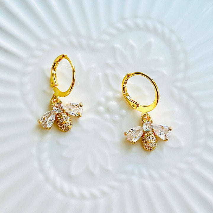Golden Bee Drop Earrings