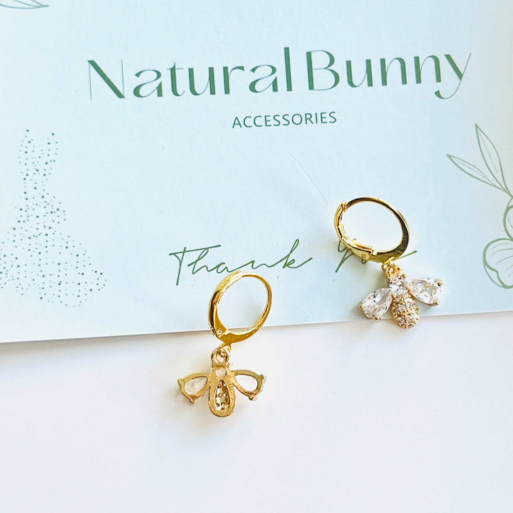 Golden Bee Drop Earrings