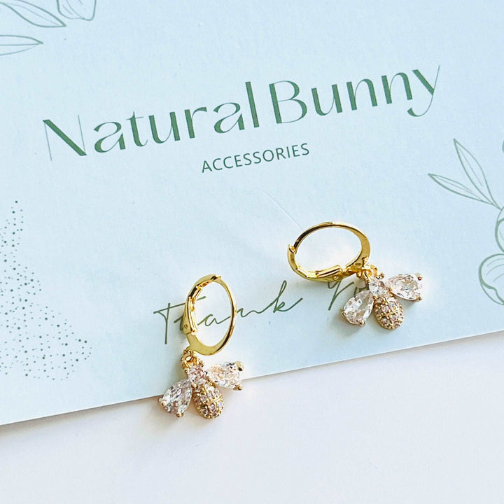 Golden Bee Drop Earrings