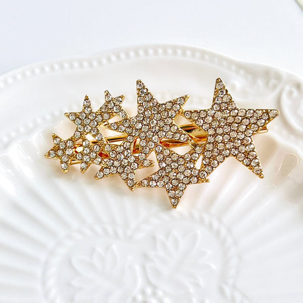 Golden Stars Hair Clip - Natural Bunny Accessories