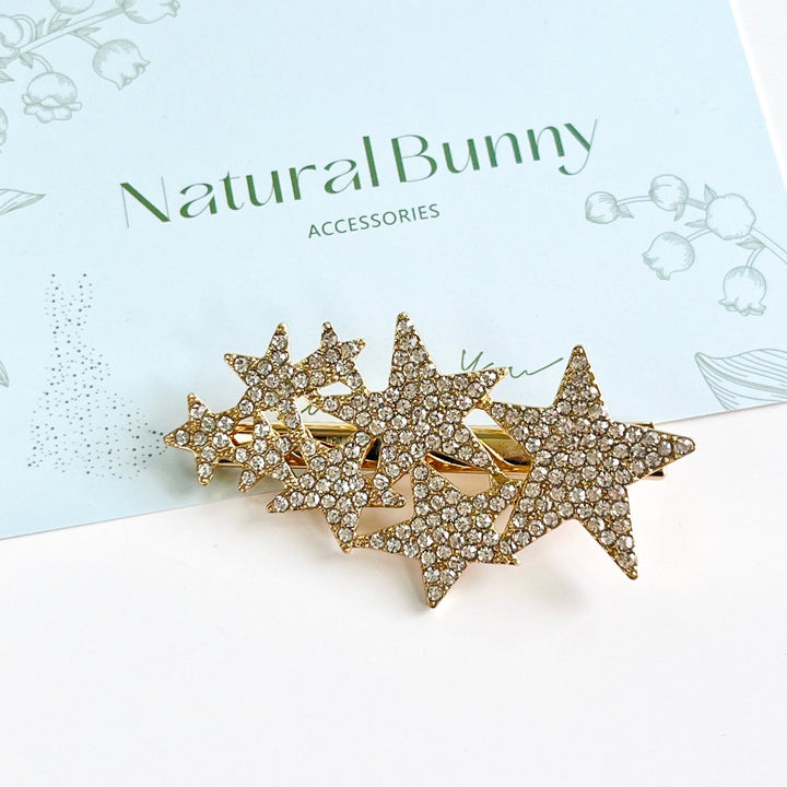 Golden Stars Hair Clip - Natural Bunny Accessories