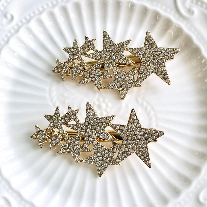 Golden Stars Hair Clip - Natural Bunny Accessories