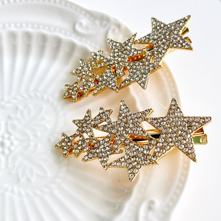 Golden Stars Hair Clip - Natural Bunny Accessories