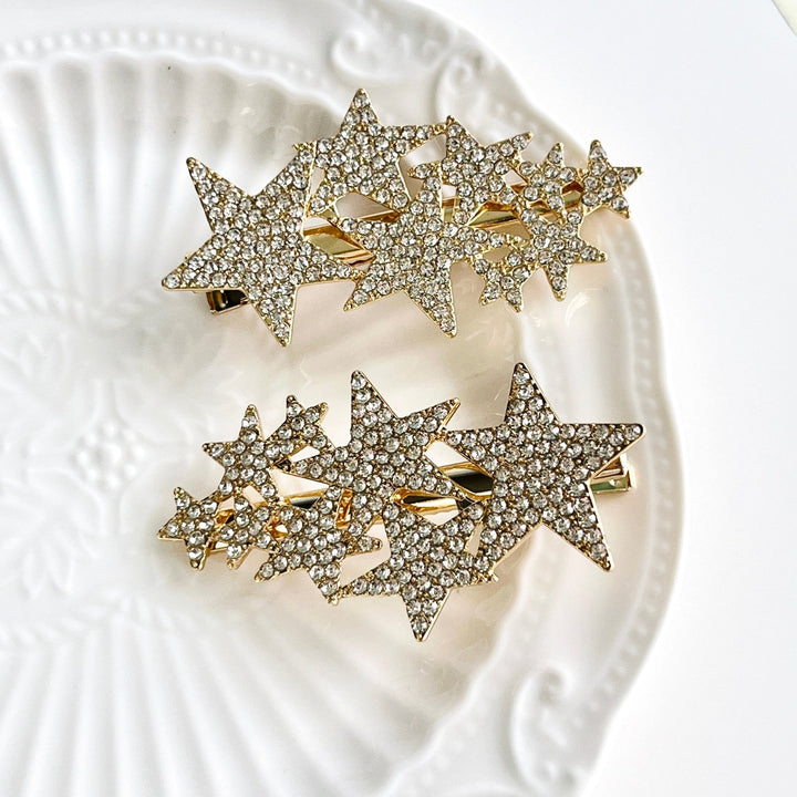 Golden Stars Hair Clip - Natural Bunny Accessories