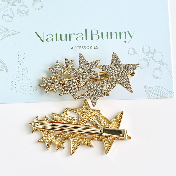 Golden Stars Hair Clip - Natural Bunny Accessories