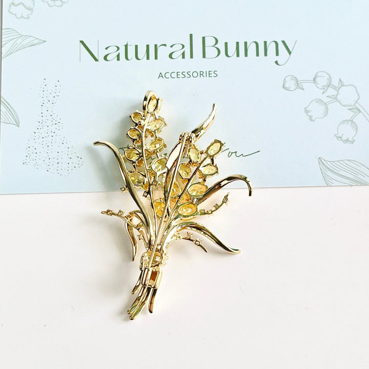 Golden Wheat Cluster Brooch - Natural Bunny Accessories
