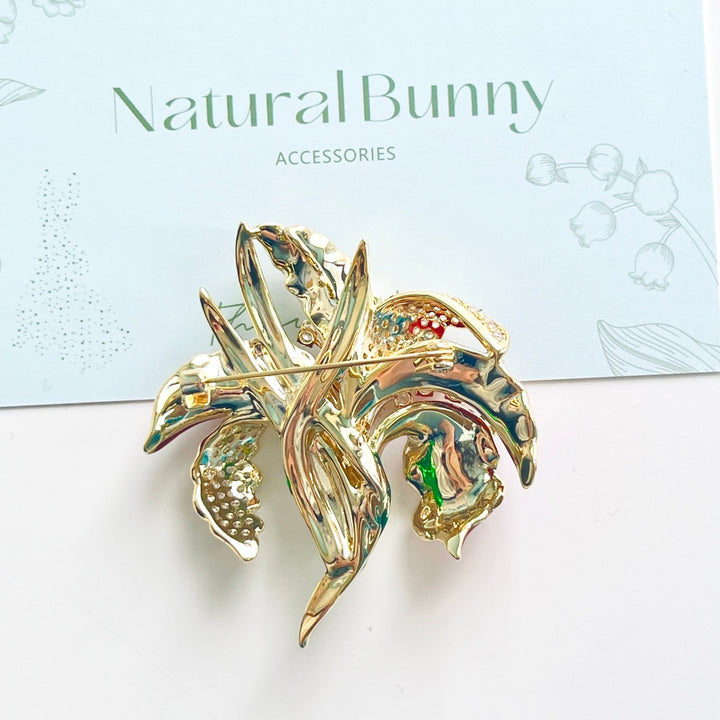 Gorgeous Leopard Lily Brooch - Natural Bunny Accessories