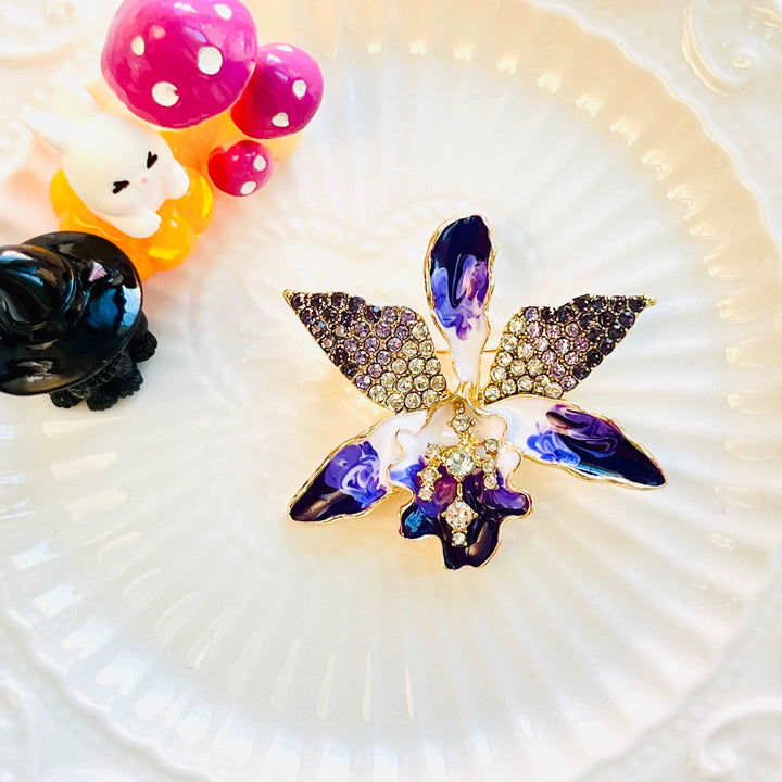 Gorgeous Purple Orchid Brooch