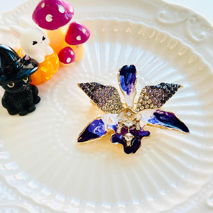 Gorgeous Purple Orchid Brooch