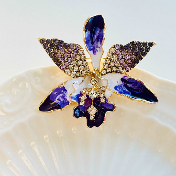 Gorgeous Purple Orchid Brooch