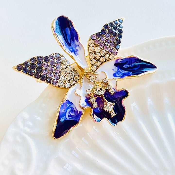 Gorgeous Purple Orchid Brooch