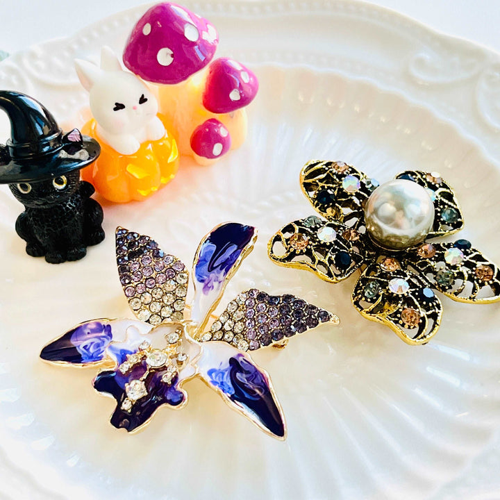 Gorgeous Purple Orchid Brooch